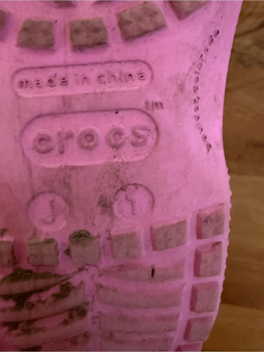 CROCS Kids Pink Classic Clog - Size 1